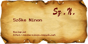 Szőke Ninon névjegykártya